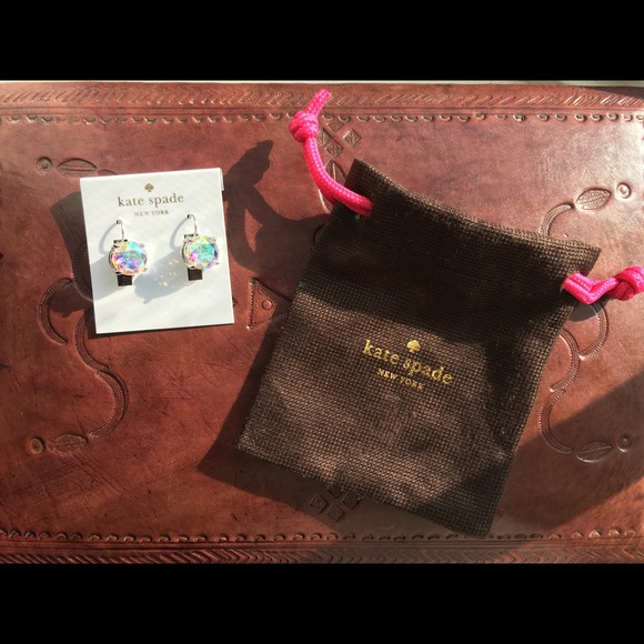 Kate Spade iridescent leverback earrings, silver - Picture 7 of 7